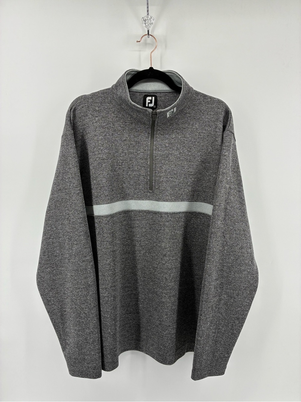 FootJoy Inset Stripe Flat Back Rib 1/4 Zip Pullover